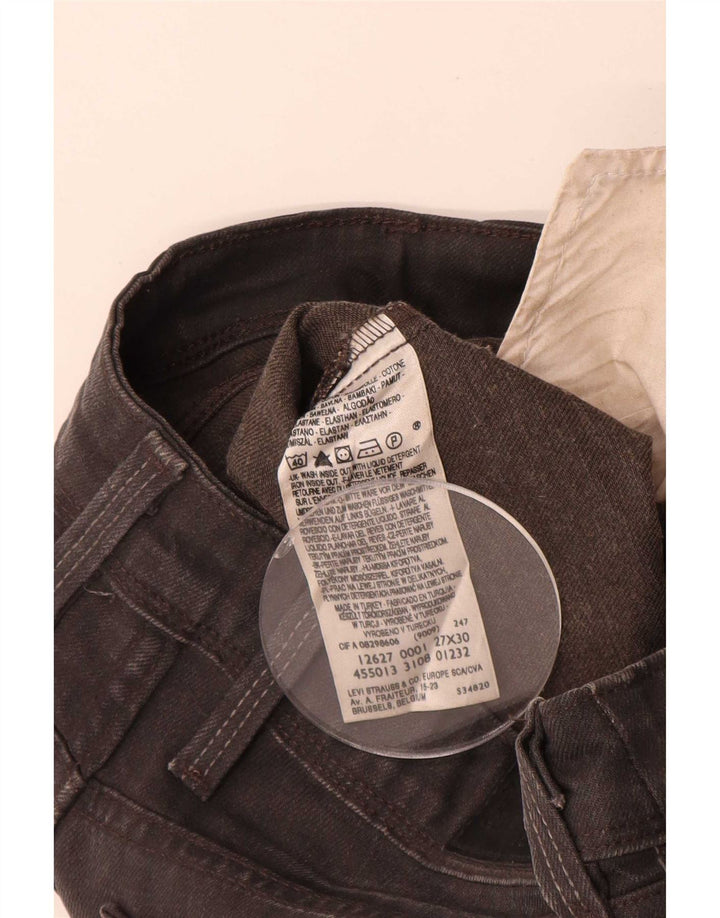 Levi's Damen Straight Jeans W27 L30 Graue Baumwolle