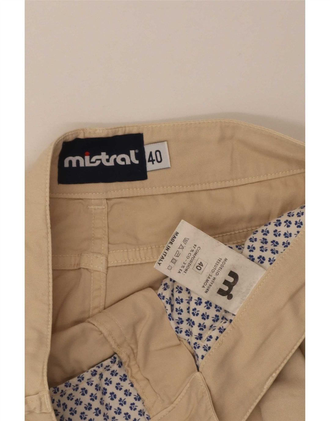Mistral Damen Minirock IT 40 Small W32 Beige Baumwolle