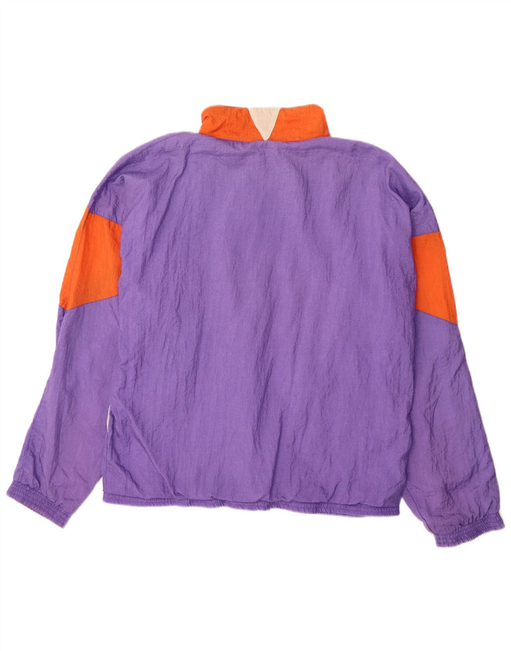 Frank Shorter Herren-Trainingsanzug-Oberteil, Jacke, groß, lila, Colourblock-Nylon