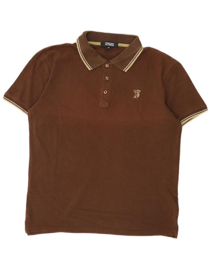 Trussardi Herren Poloshirt Mittelbraun gestreift