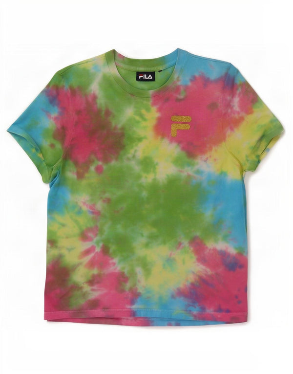 Fila Damen T-Shirt Top UK 12 Medium Mehrfarbig Tie Dye