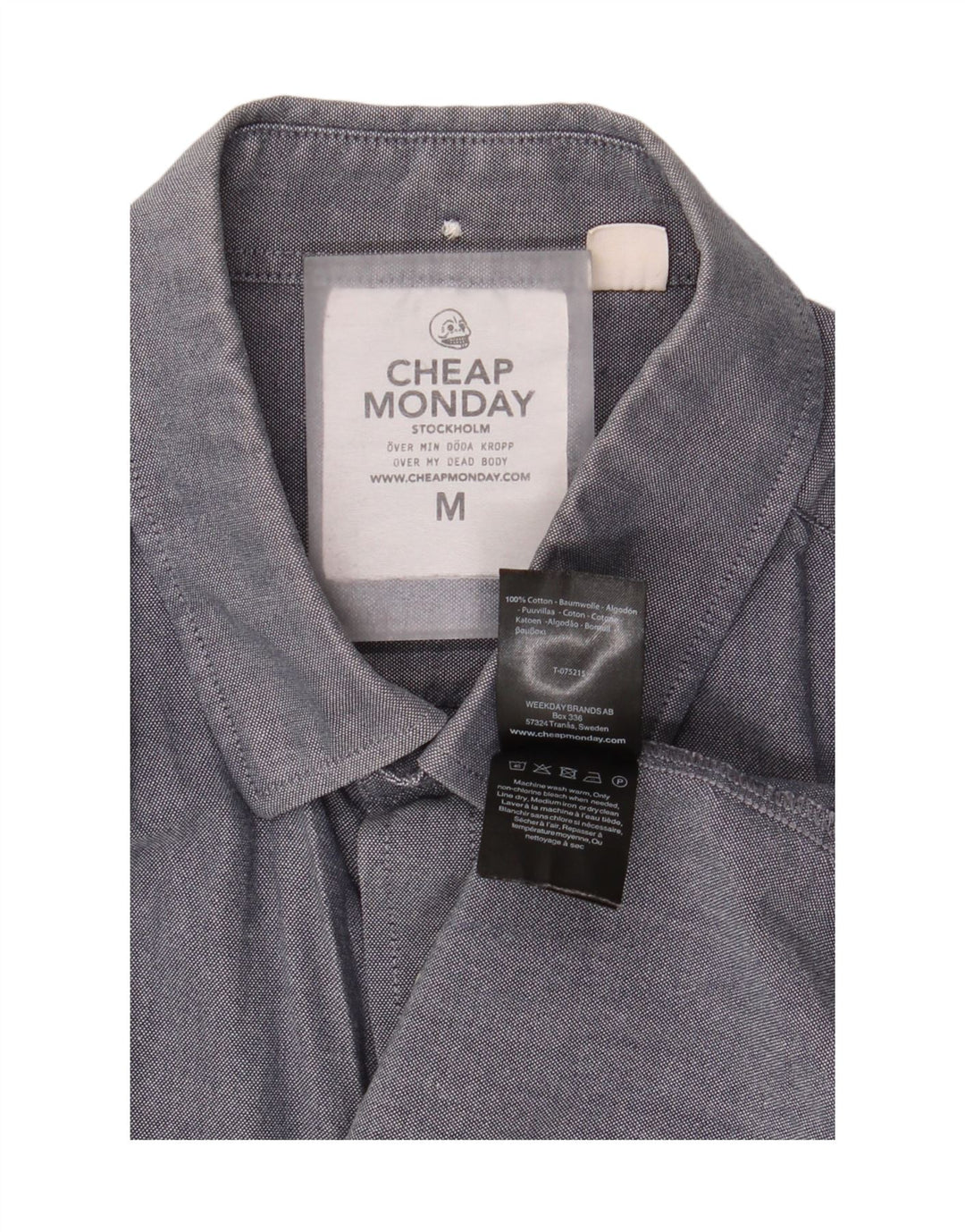 Cheap Monday Herrenhemd aus mittelgrauer Baumwolle