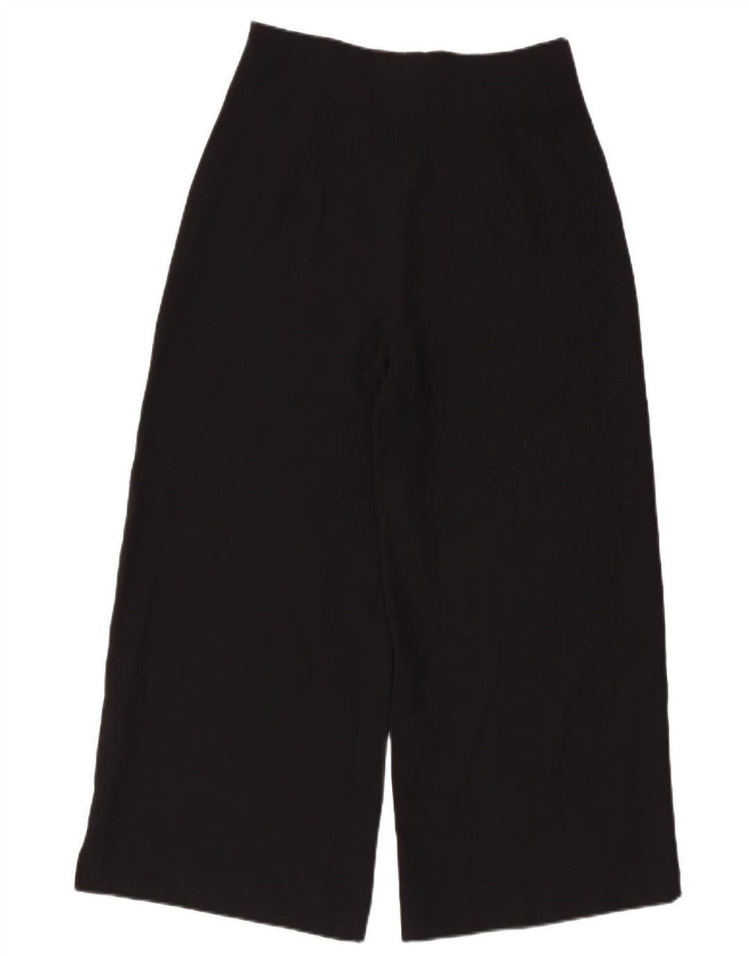 Zara Damen-Hose mit weitem Bein, kurz geschnitten, Größe M, W30, L24, Schwarz, Polyester