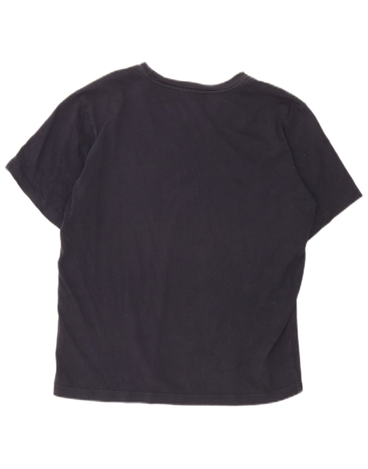 Champion Damen Grafik-T-Shirt-Oberteil UK 14 Medium Marineblau
