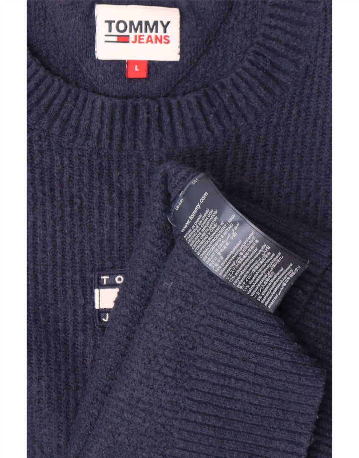 Tommy Hilfiger Herren-Pullover mit Rundhalsausschnitt, groß, marineblau, Polyester