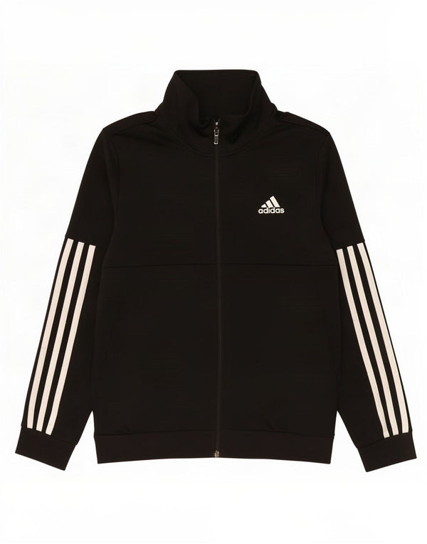 Adidas Mädchen-Trainingsanzug-Top-Jacke, 11–12 Jahre, schwarzes Polyester