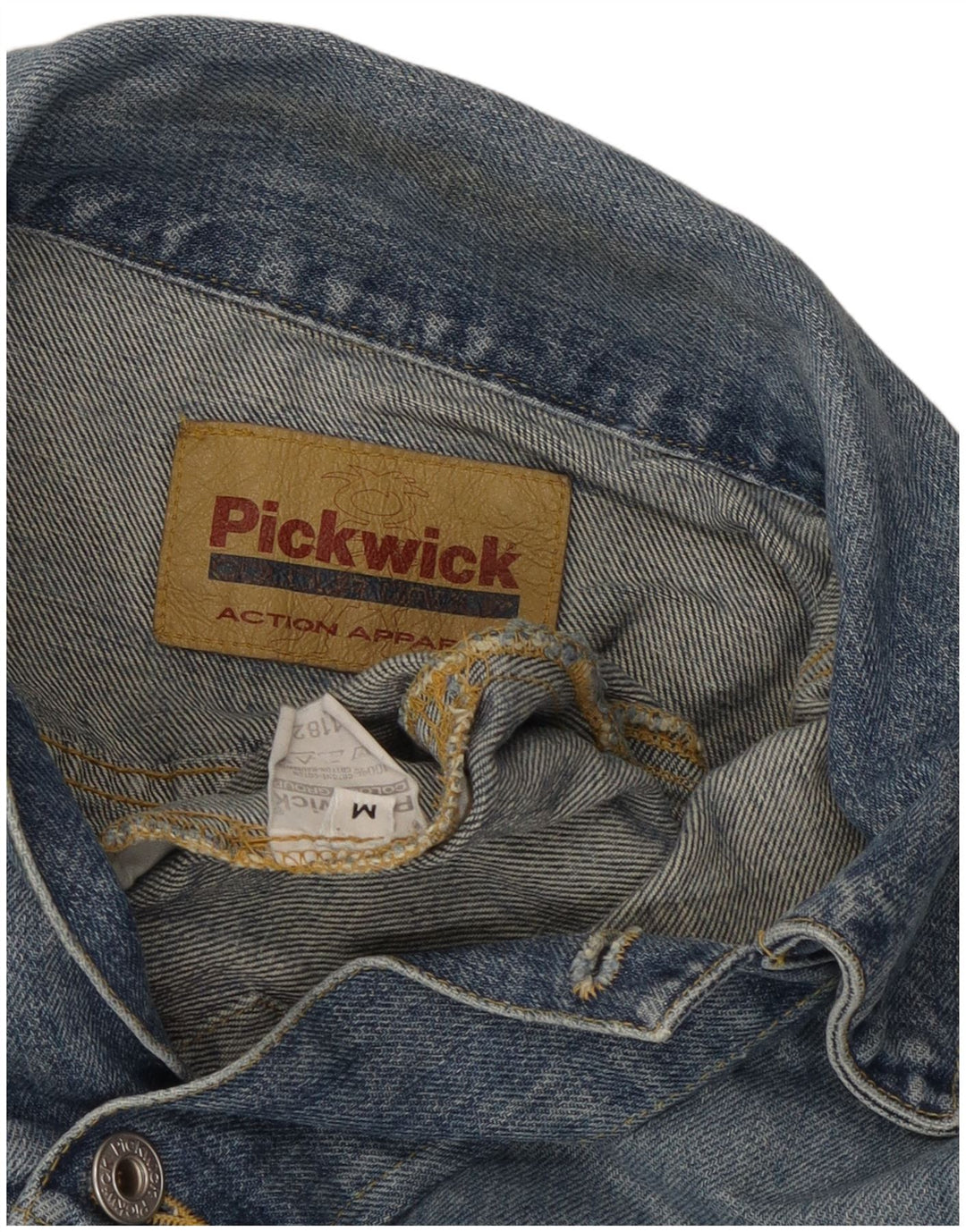 Pickwick Herren-Jeansjacke, UK 38, mittelblaue Baumwolle