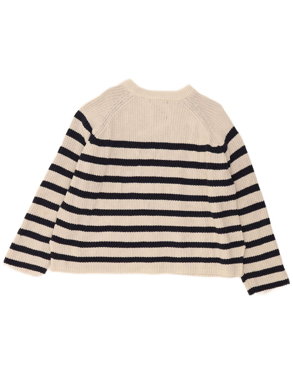 Marks & Spencer Damen-Pullover mit U-Boot-Ausschnitt, Gr. 18, XL, gebrochenes Weiß, gestreift