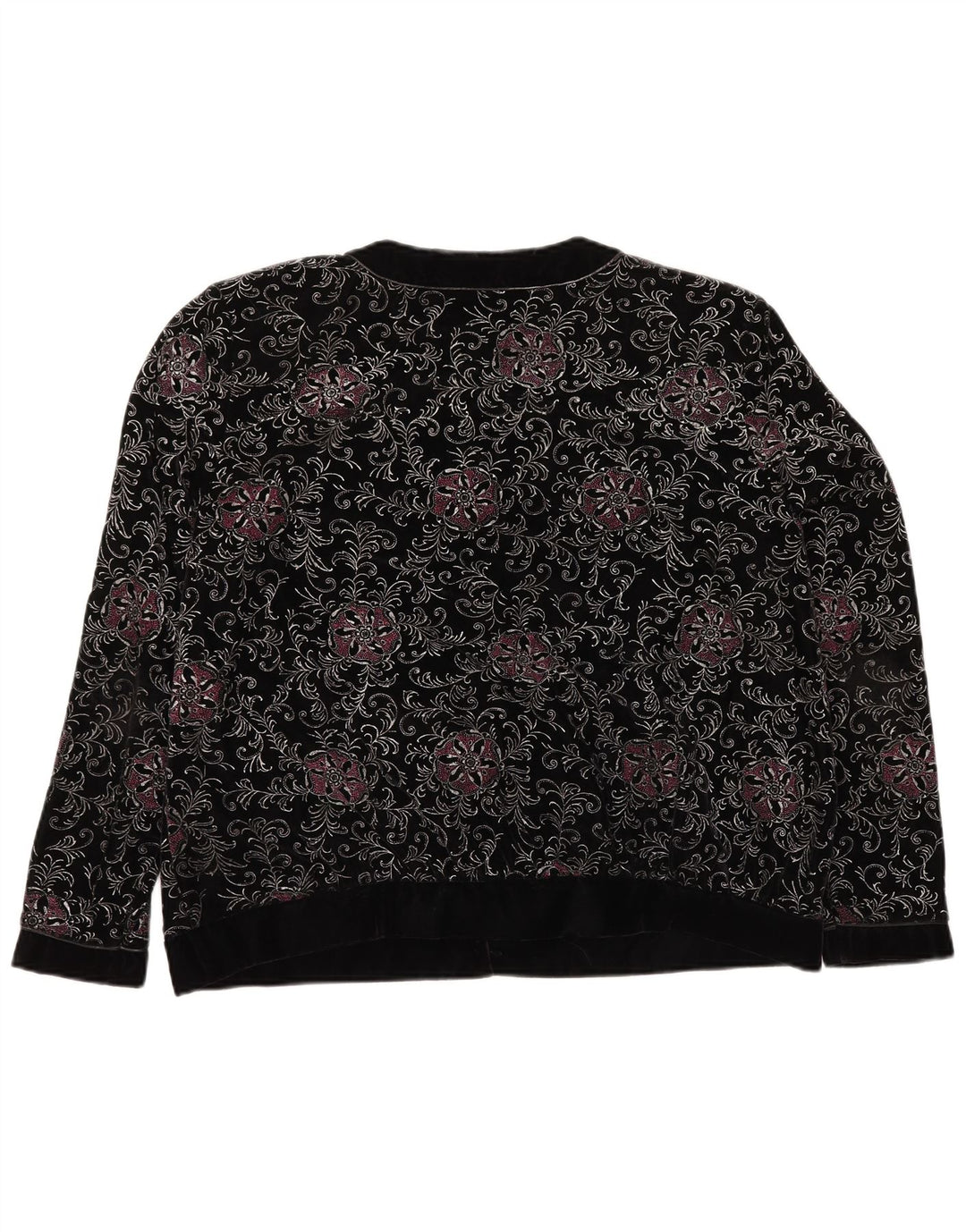 YESSICA Damen-Blazer, übergroß, mit 6 Knöpfen, EU 46, XL, Schwarz, Blumenmuster