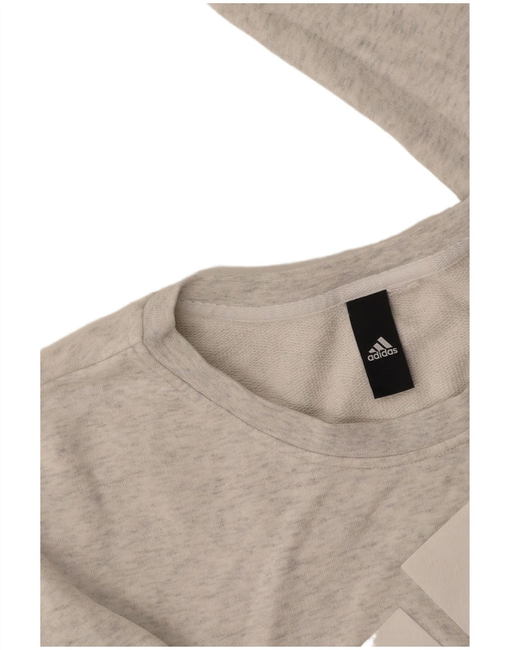 ADIDAS Damen Graphic Sweatshirt Pullover UK 16 Large Grau