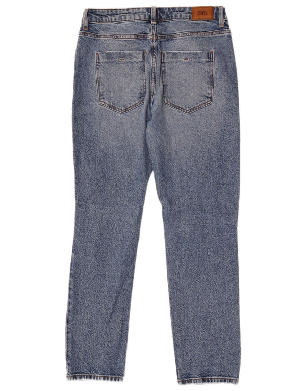 Zara Damen Distressed Slim Jeans EU 36 XS W26 L27 Blau