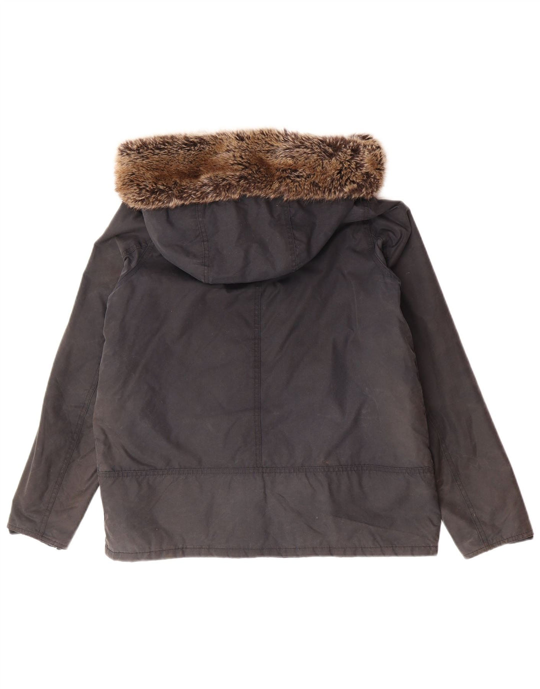 BARBOUR Damen-Kapuzen-Übergröße, gewachste Jacke, UK 12, mittelmarineblaue Baumwolle