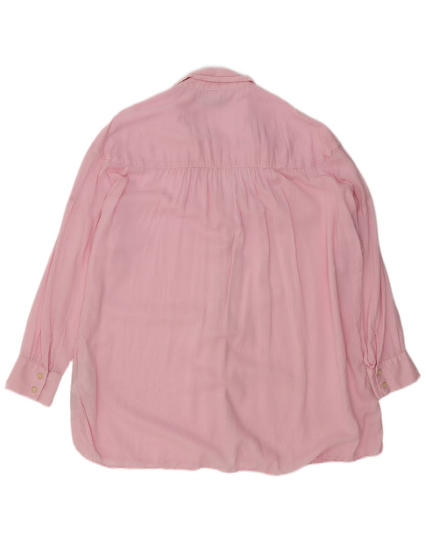 Zara Damen Übergroßes Hemd UK 6 XS Rosa Lyocell