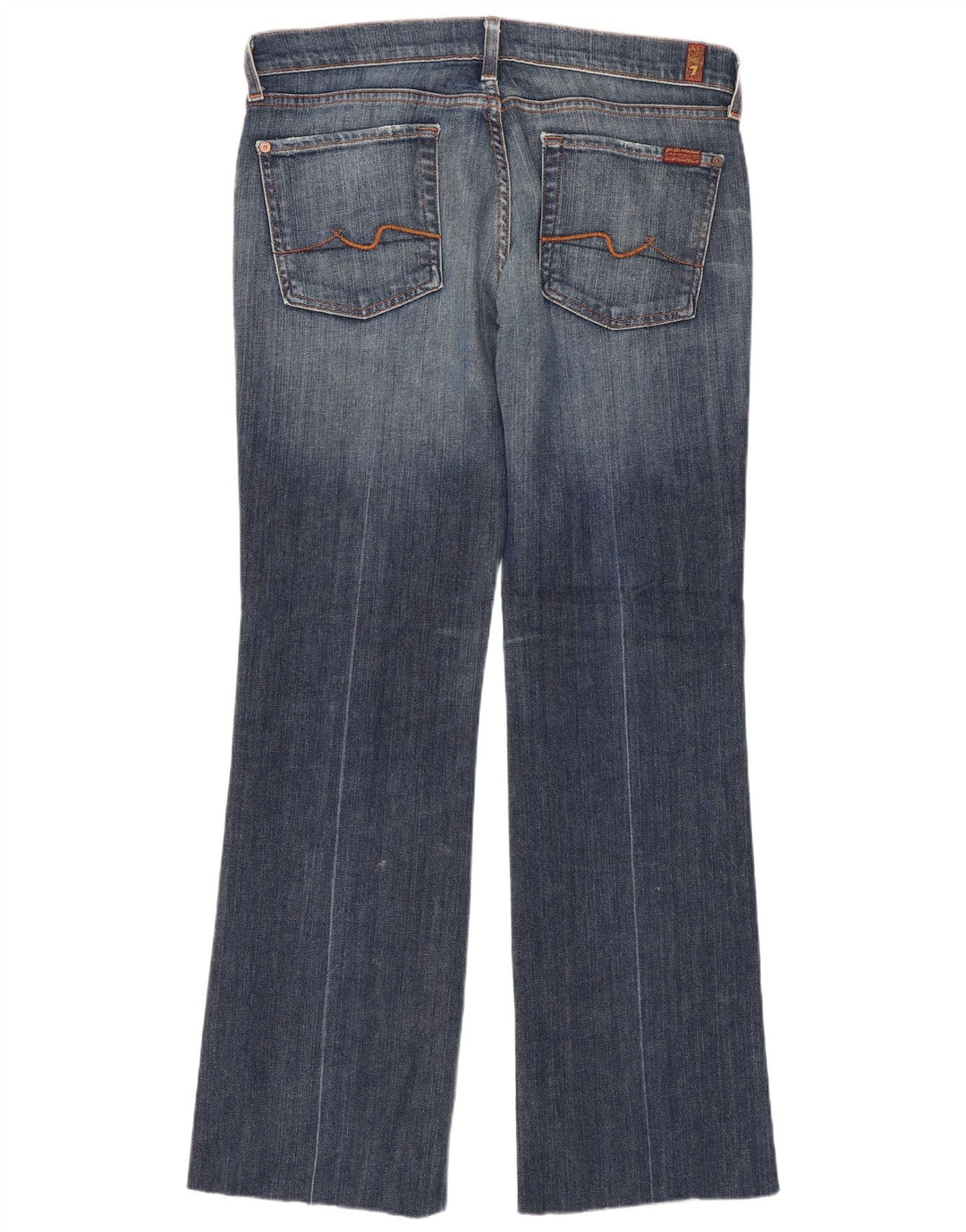 7 For All Mankind Damen Bootcut-Jeans W31 L30 Blaue Baumwolle