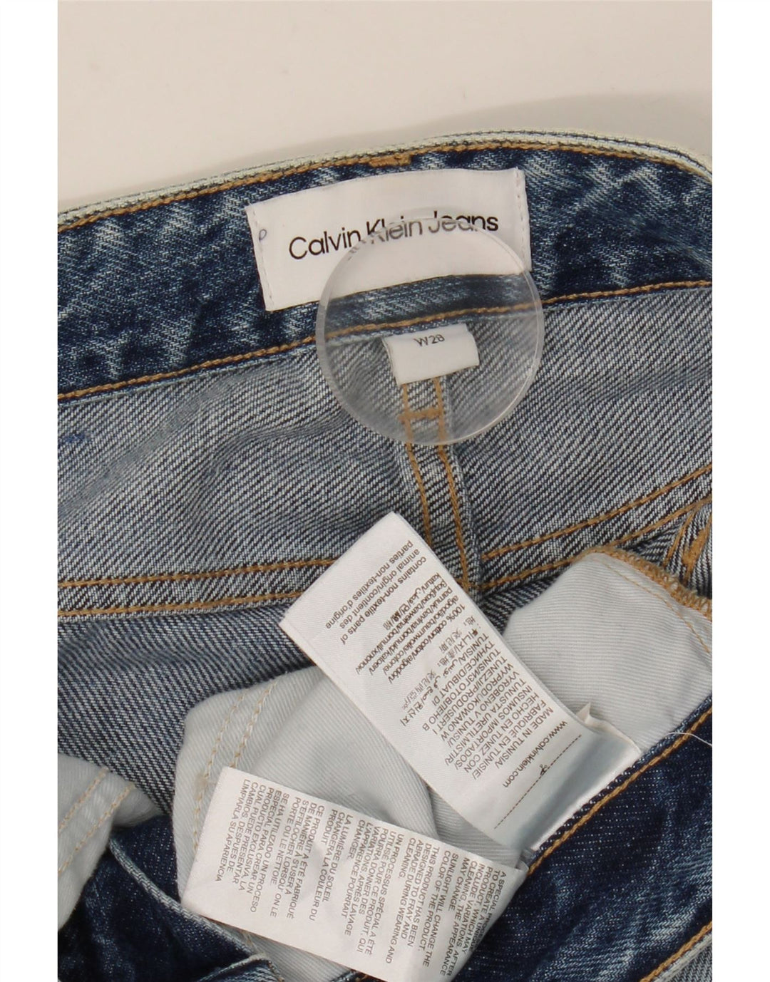 CALVIN KLEIN Damen Distressed Slim Jeans W28 L28 Blaue Baumwolle