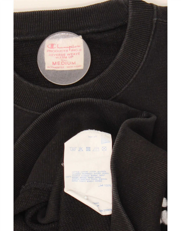 Champion Herren-Sweatshirt mit Reverse Weave-Grafik, mittelschwarze Baumwolle