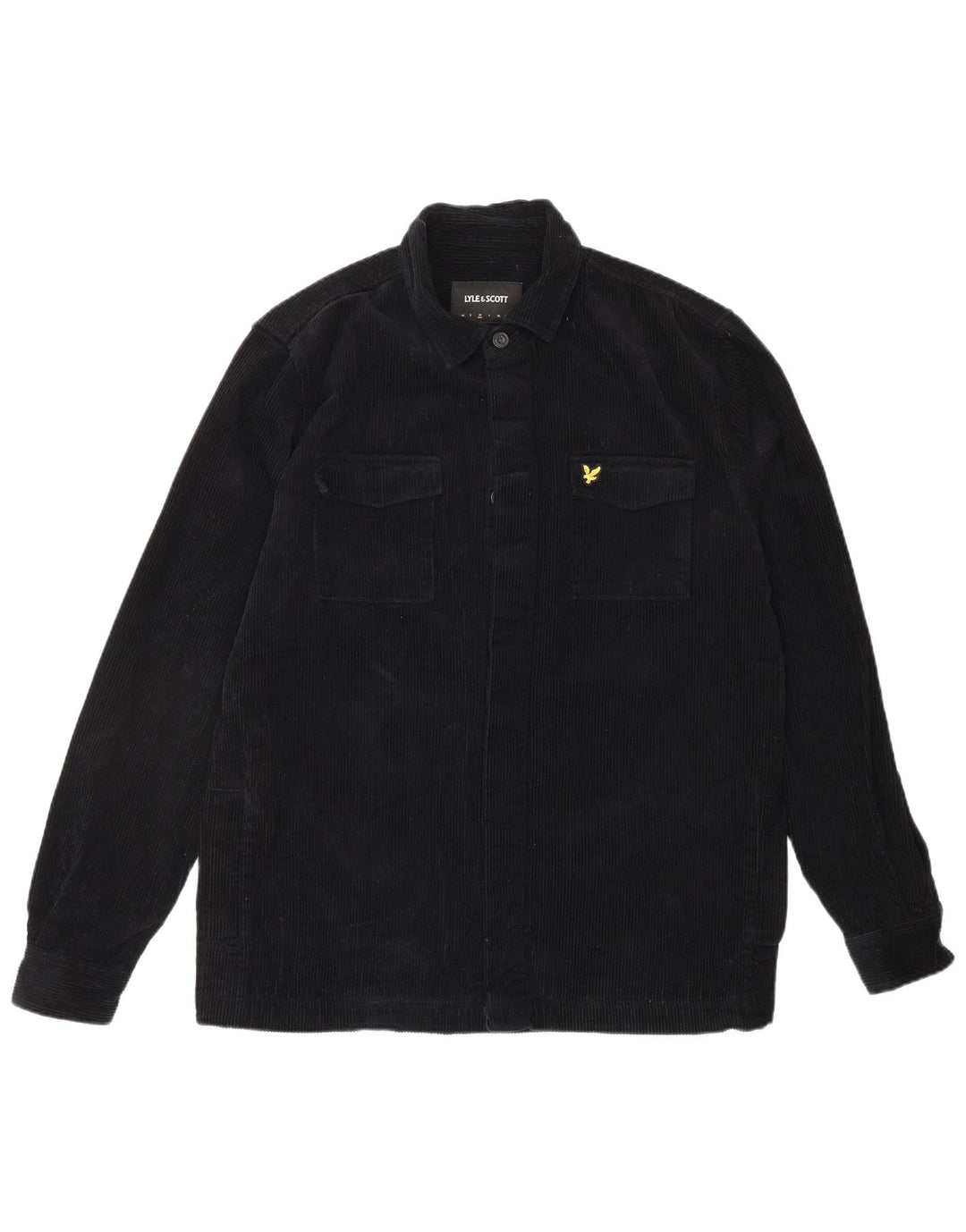 LYLE & SCOTT Herren-Cordhemd aus mittelschwarzer Baumwolle