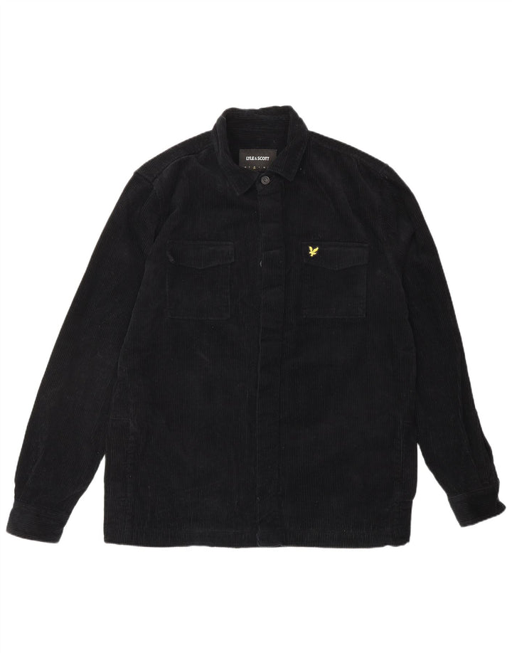 LYLE & SCOTT Herren-Cordhemd aus mittelschwarzer Baumwolle