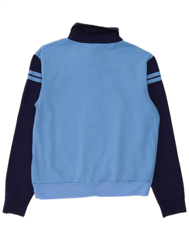 Sergio Tacchini Herren-Trainingsanzugoberjacke aus mittelblauer Colourblock-Wolle