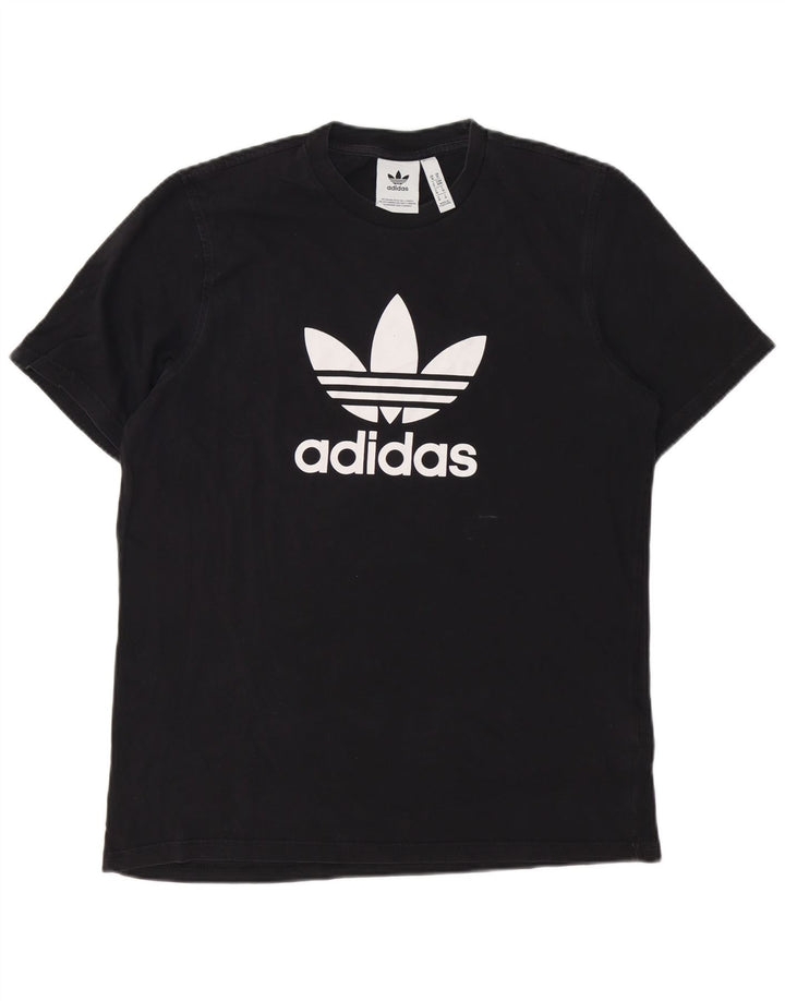 ADIDAS Herren Grafik T-Shirt Top Medium Schwarz Baumwolle