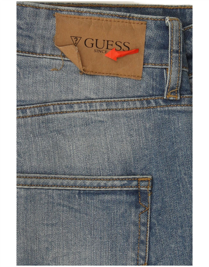 Guess Herren Distressed Slim Jeans W33 L32 Blaue Baumwolle