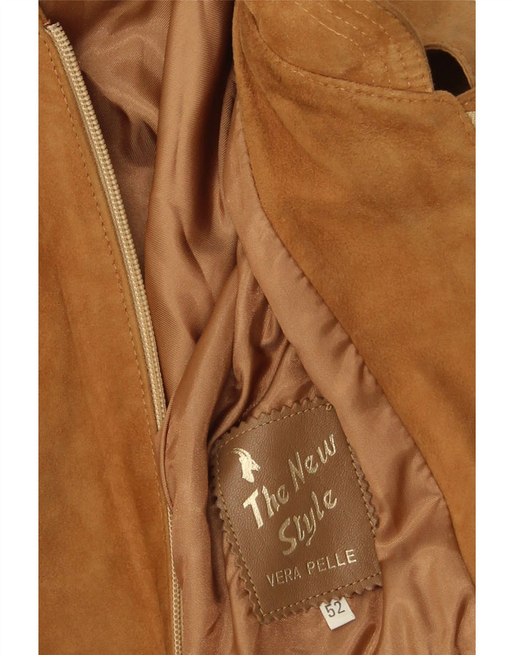 Vintage Herren Wildlederjacke IT 52 XL Beige Leder