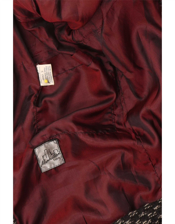 Manhattan Herren-Blazer mit 1 Knopf, UK 40, große, schwarz karierte Wolle