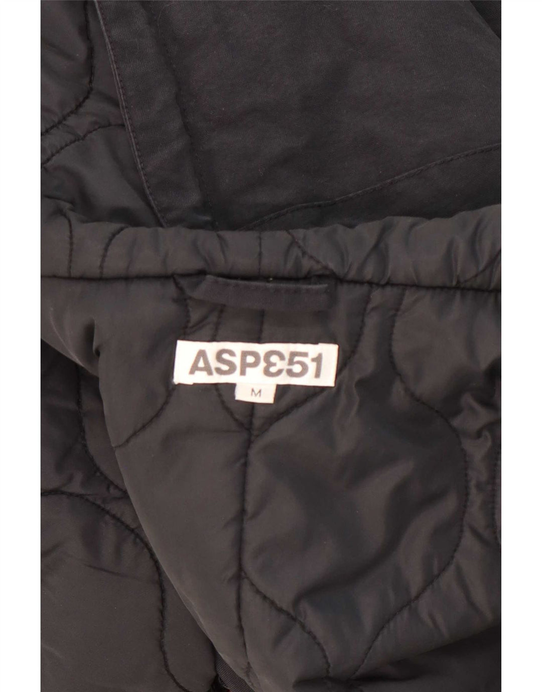 Vintage Damen Kapuzenparkajacke UK 14 Medium Schwarz Polyamid