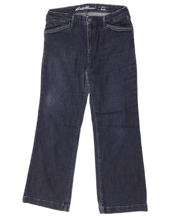 Eddie Bauer Damen Curvy Bootcut Jeans W32 L28 Marineblau Baumwolle