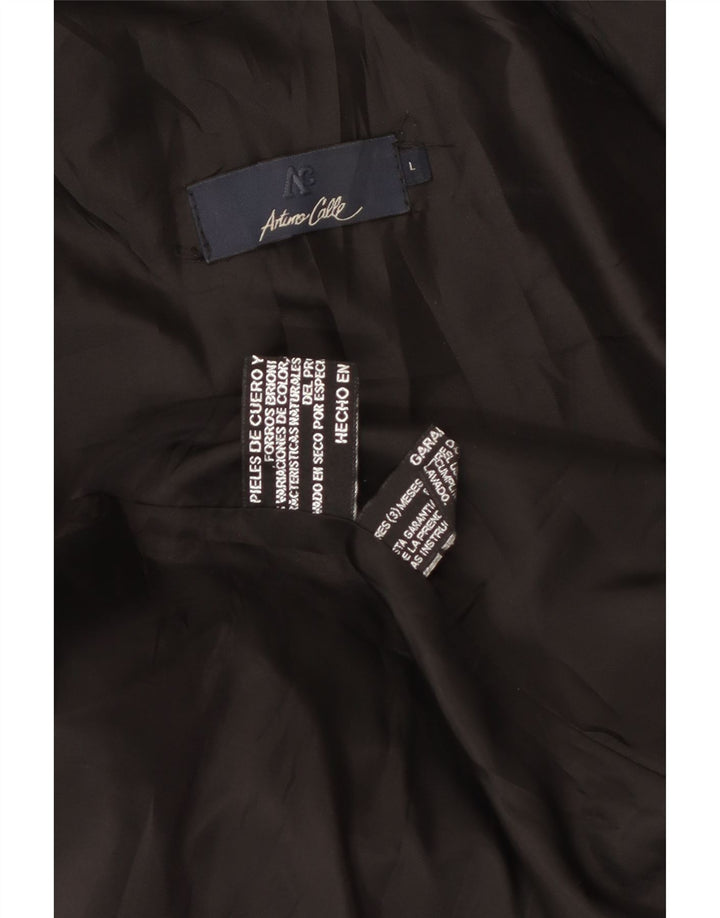 Arturo Calle Herren Lederjacke UK 40 Großes schwarzes Leder
