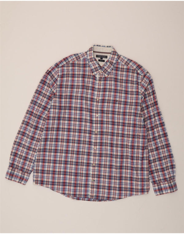 Tommy Hilfiger Mens Regular Fit Shirt 2XL Multicoloured Check Cotton