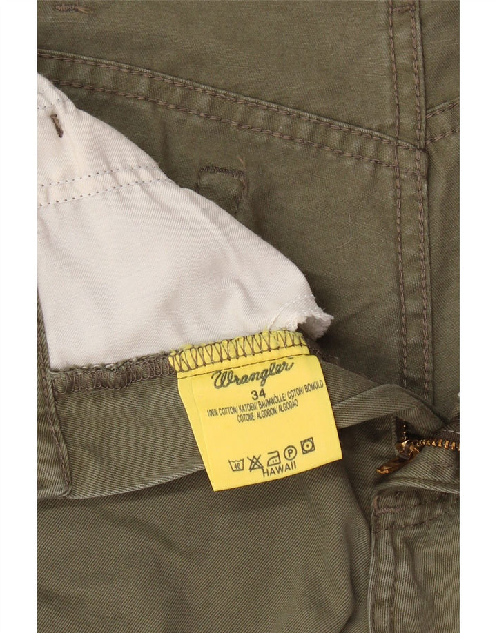 WRANGLER Herren Hawaii Casual Shorts W34 Große Khaki Baumwolle
