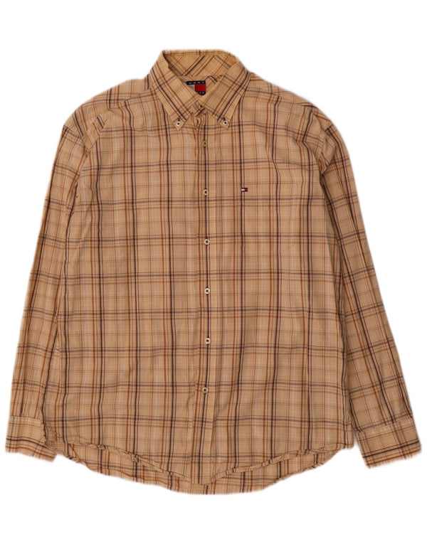 Tommy Hilfiger Herren-Hemd, mittelbeige, kariert, Baumwolle