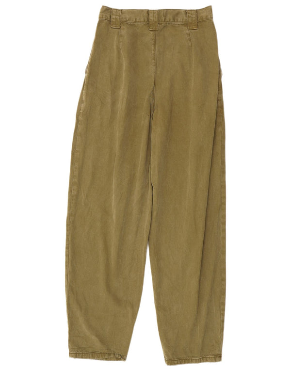 Topshop Damen-Hose mit hoher Taille, lockere Passform, UK 8, Größe S, W26, L27, Khaki