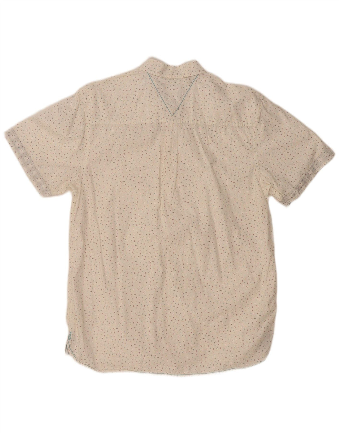 WHITE STUFF Herren-Kurzarmhemd mit klassischer Passform, klein, weiß gepunktet, Baumwolle