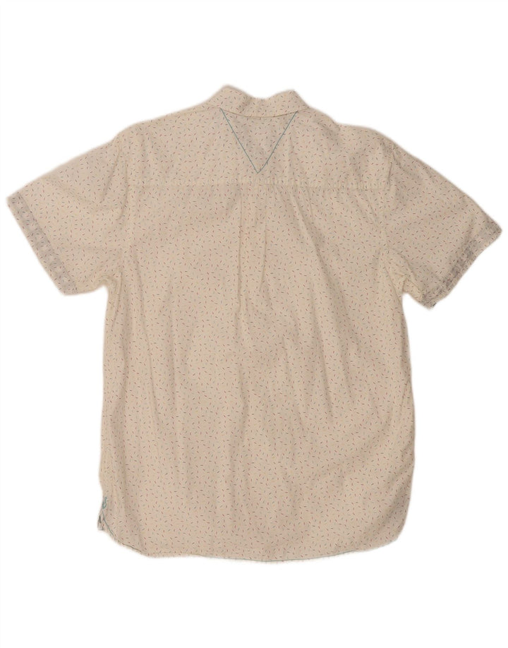 WHITE STUFF Herren-Kurzarmhemd mit klassischer Passform, klein, weiß gepunktet, Baumwolle