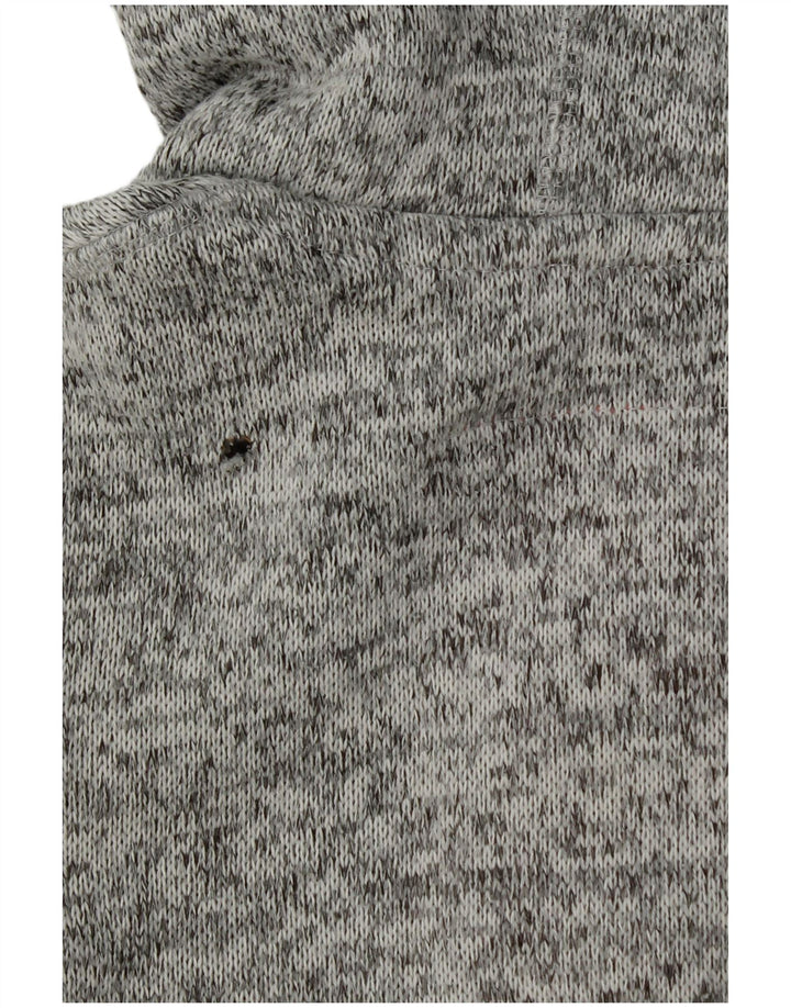 Superdry Damen-Kapuzenpullover mit Reißverschluss, UK 16, großes grau geflecktes Polyester