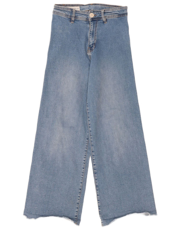 Zara Mädchen-Jeans mit hoher Taille und weitem Bein, 13–14 Jahre, W26 L28, Blau