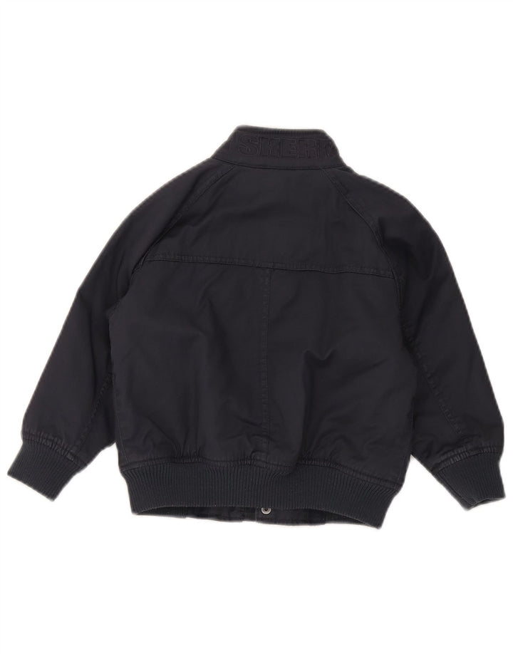 Ben Sherman Jungen-Bomberjacke mit Grafik, 3–4 Jahre, marineblaue Baumwolle