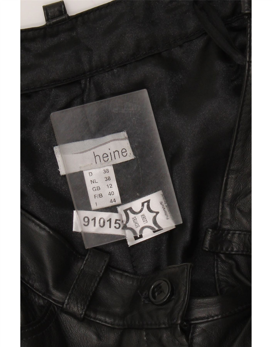 HEINE Damen Slim Lederhose UK 12 Medium W30 L31 Schwarzes Leder