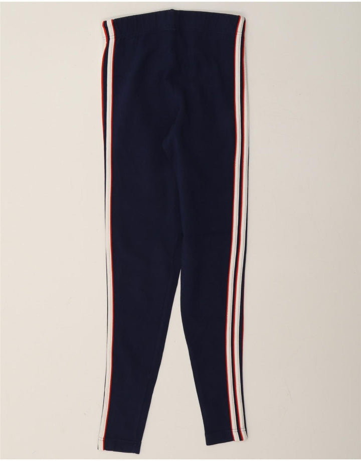 Adidas Damen Leggings UK 12 Medium Marineblau Baumwolle