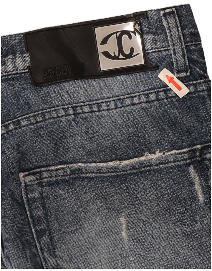 Just Cavalli Herren Distressed Straight Jeans W34 L34 Blau