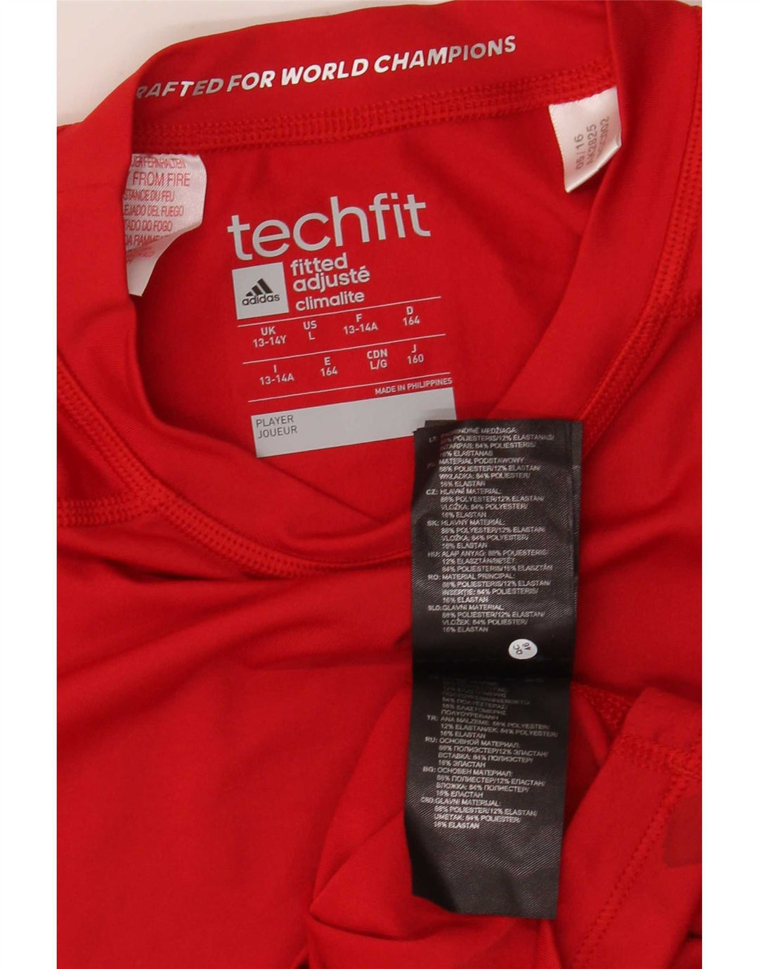 Adidas Jungen Climalite T-Shirt Top 13–14 Jahre, rotes Polyester