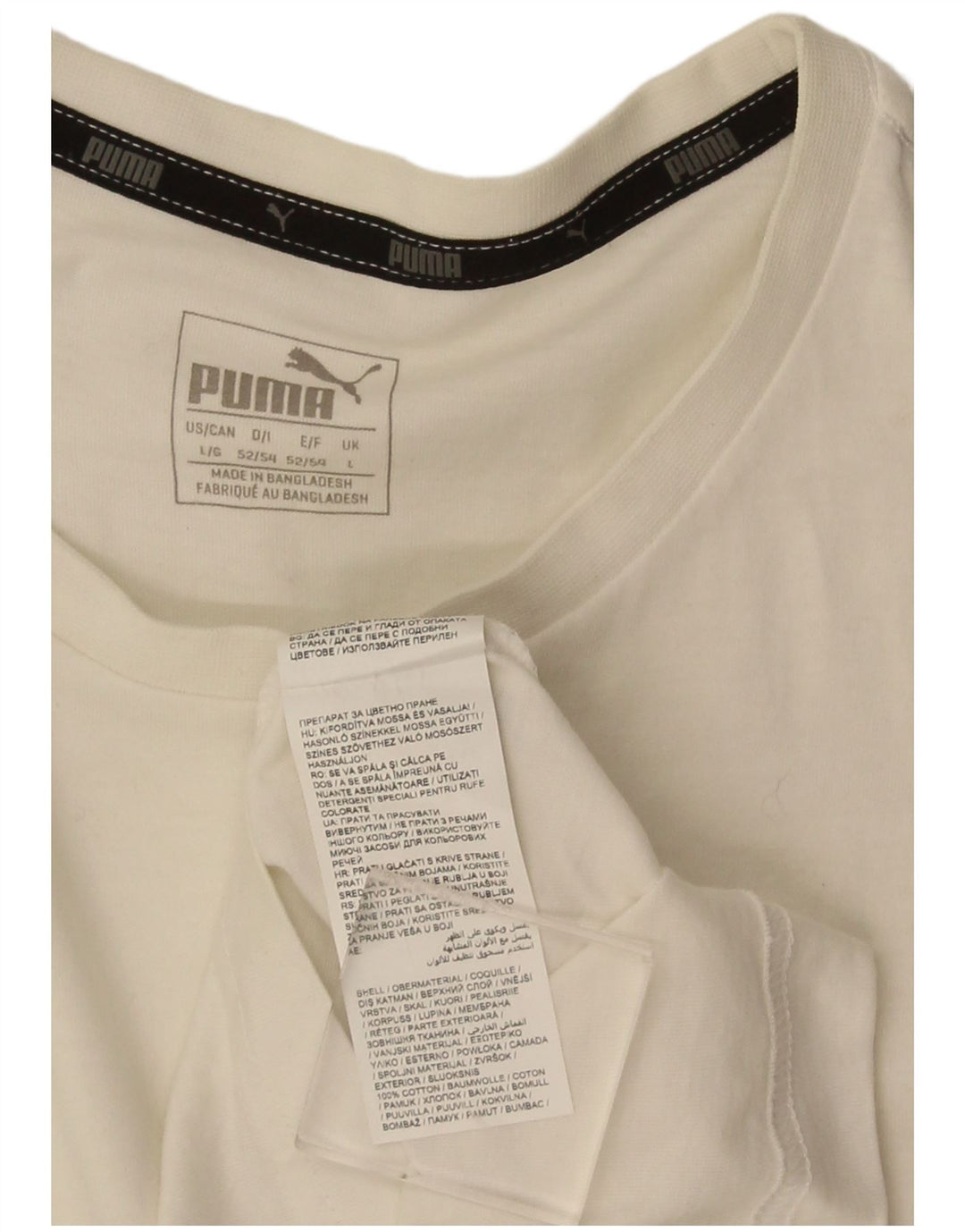 Puma Herren-T-Shirt mit Grafik, groß, aus weißer Baumwolle