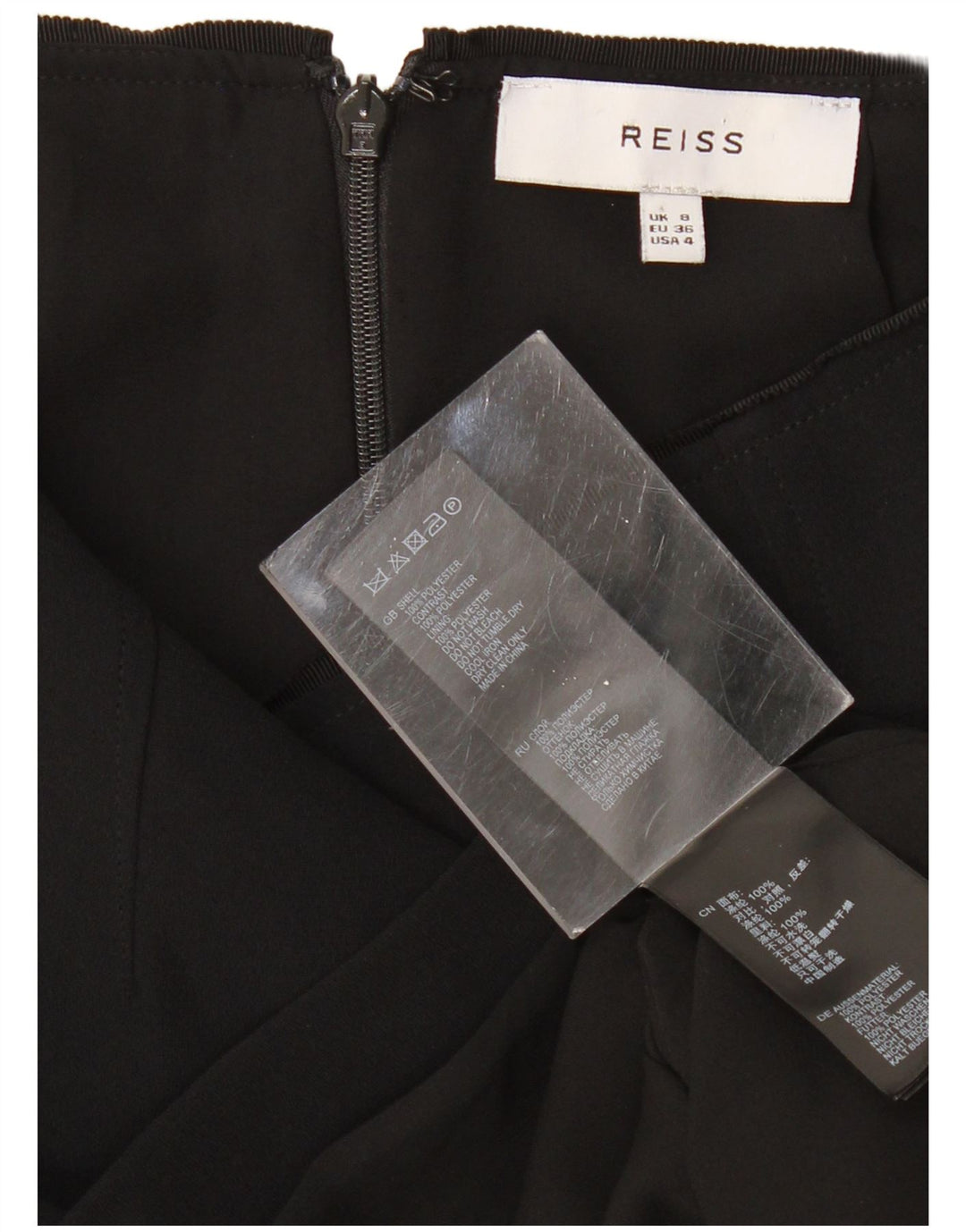 REISS Damen Asymmetrischer Rock UK 8 Small W28 Schwarz Polyester