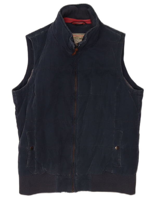 Fat Face Damen Wattierte Weste UK 14 Large Marineblau Baumwolle