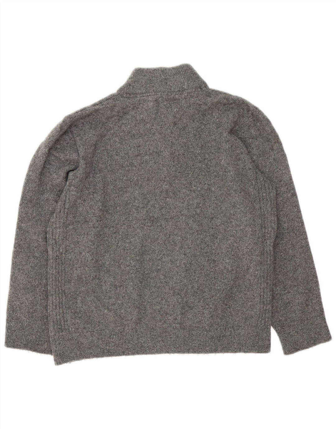 Barbour Damen-Pullover mit Reißverschluss am Hals, UK 16, große graue Wolle