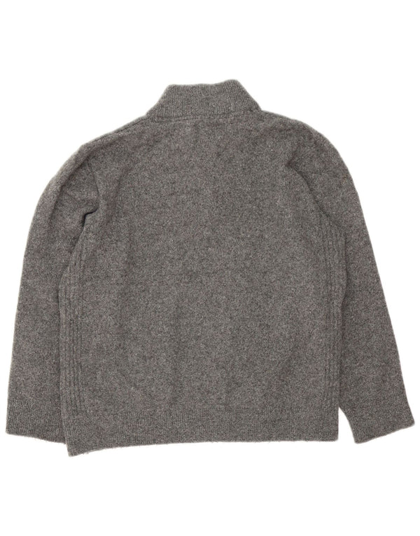Barbour Damen-Pullover mit Reißverschluss am Hals, UK 16, große graue Wolle