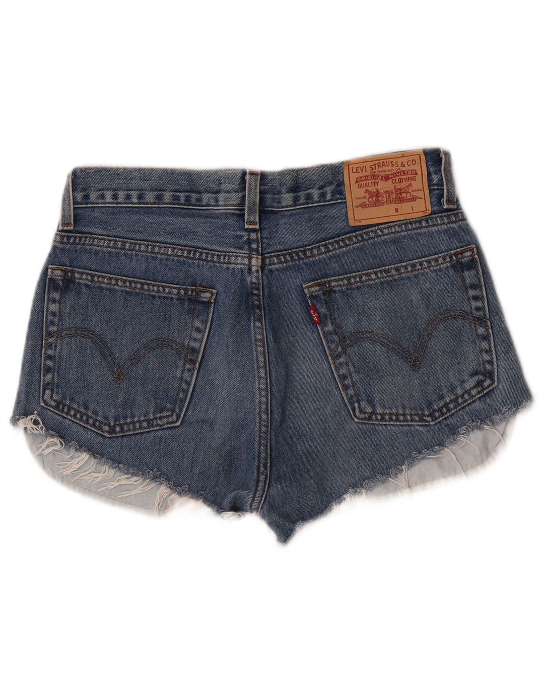 Levi's Damen Denim Slim Fit Hot Pants W32 Große blaue Baumwolle