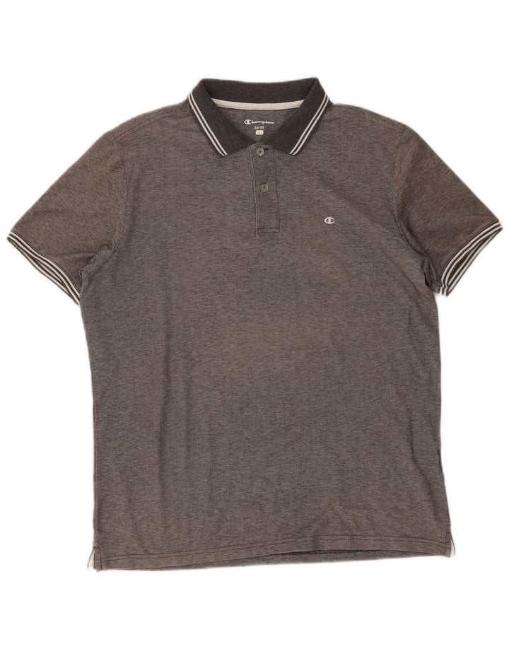 Champion Herren Easy Fit Poloshirt, groß, grau gestreift